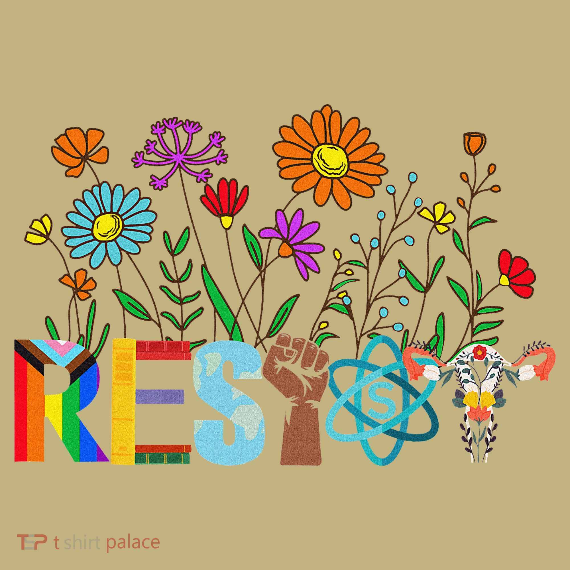 RESIST Floral Anti Trump Political Protest Not My President Mousepad