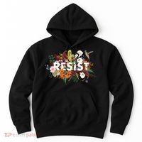 Resist Floral Anti Trump Political Protest Hoodie thumb 0