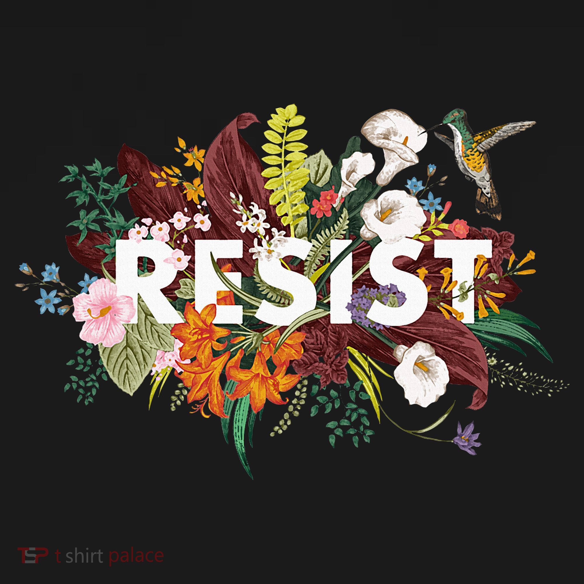 Resist Floral Anti Trump Political Protest Women's Hoodie