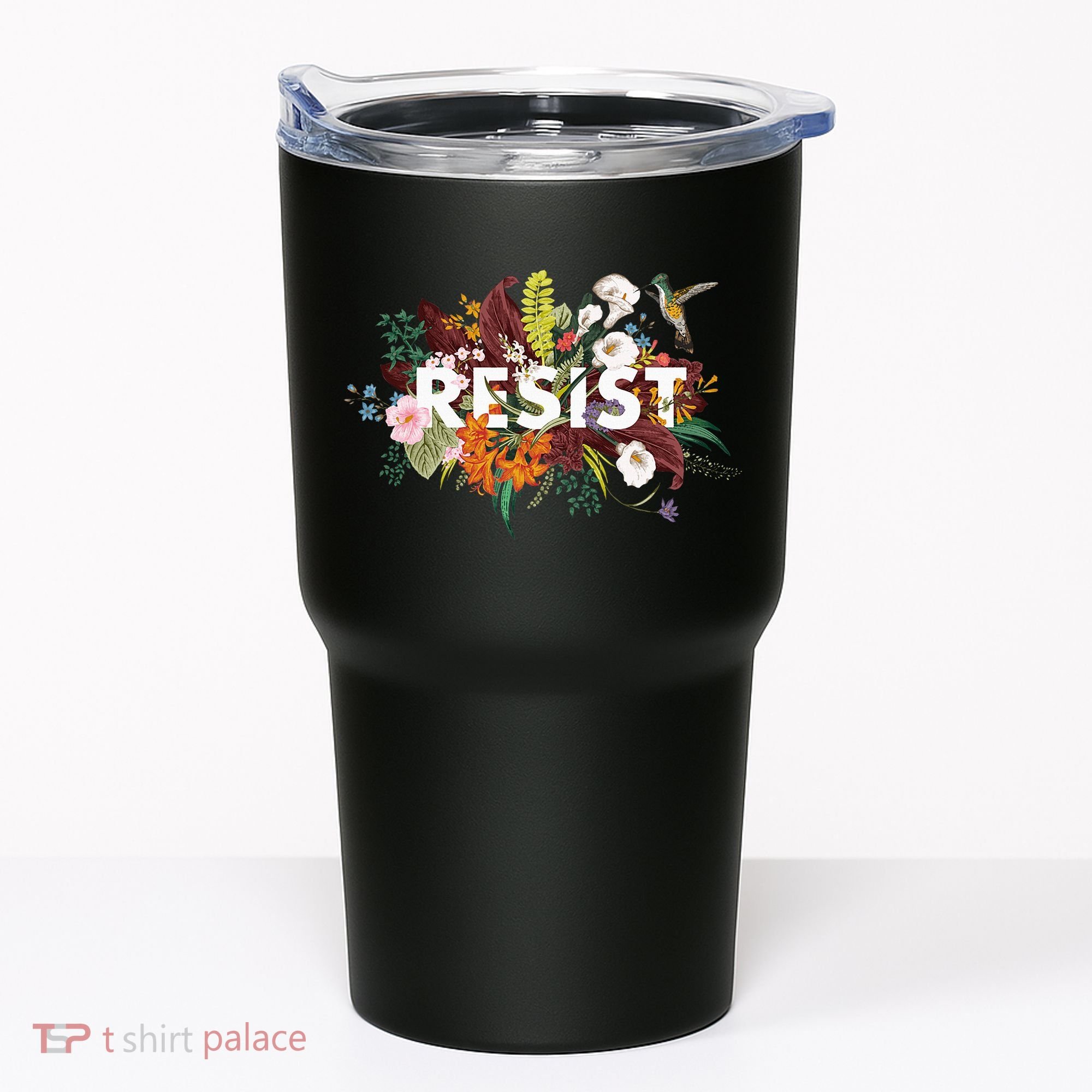 Resist Floral Anti Trump Political Protest Tumbler