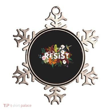 Resist Floral Anti Trump Political Protest Ornament