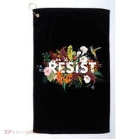 Resist Floral Anti Trump Political Protest Golf Towel thumb 0