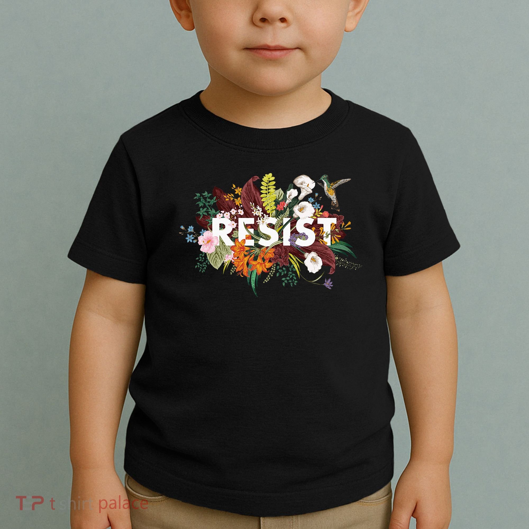 Resist Floral Anti Trump Political Protest Toddler T-Shirt
