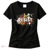 Resist Floral Anti Trump Political Protest Women's T-Shirt thumb 0