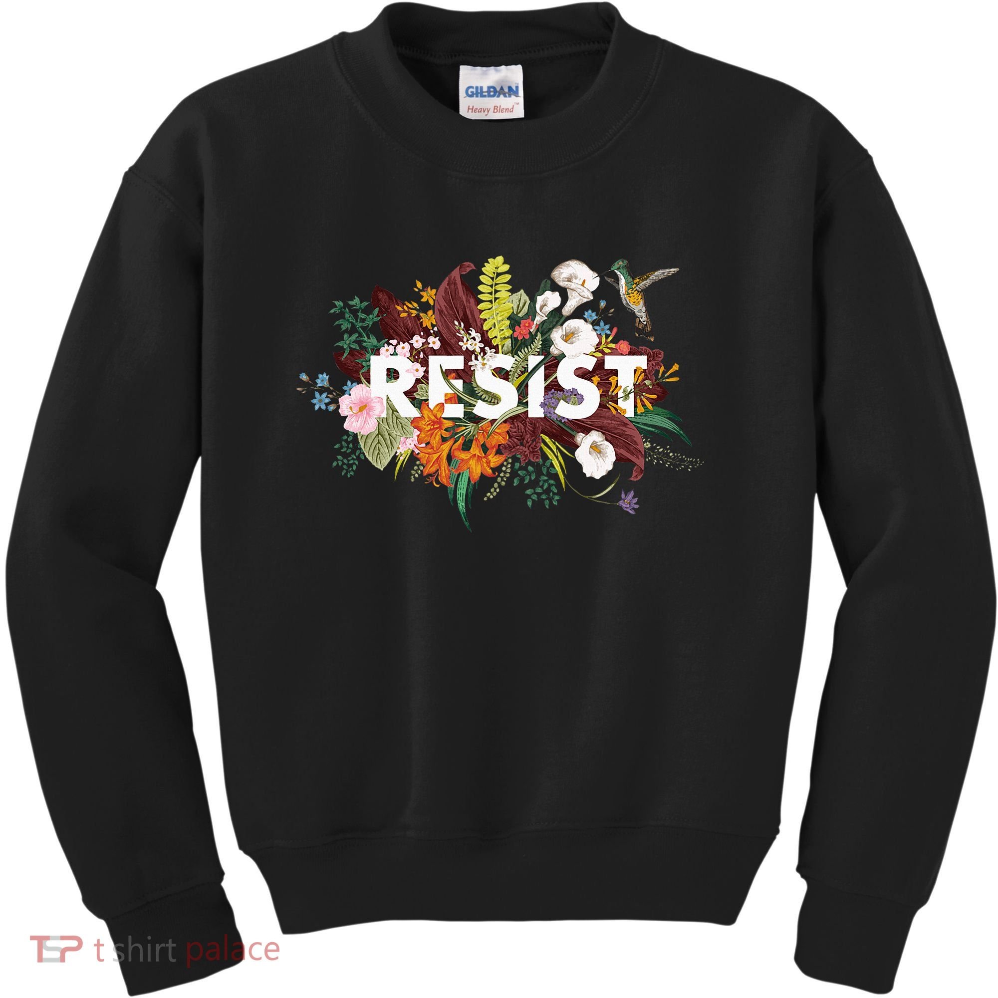 Resist Floral Anti Trump Political Protest Kids Sweatshirt