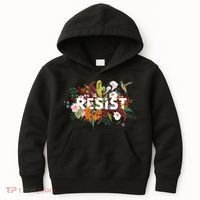 Resist Floral Anti Trump Political Protest Kids Hoodie thumb 0