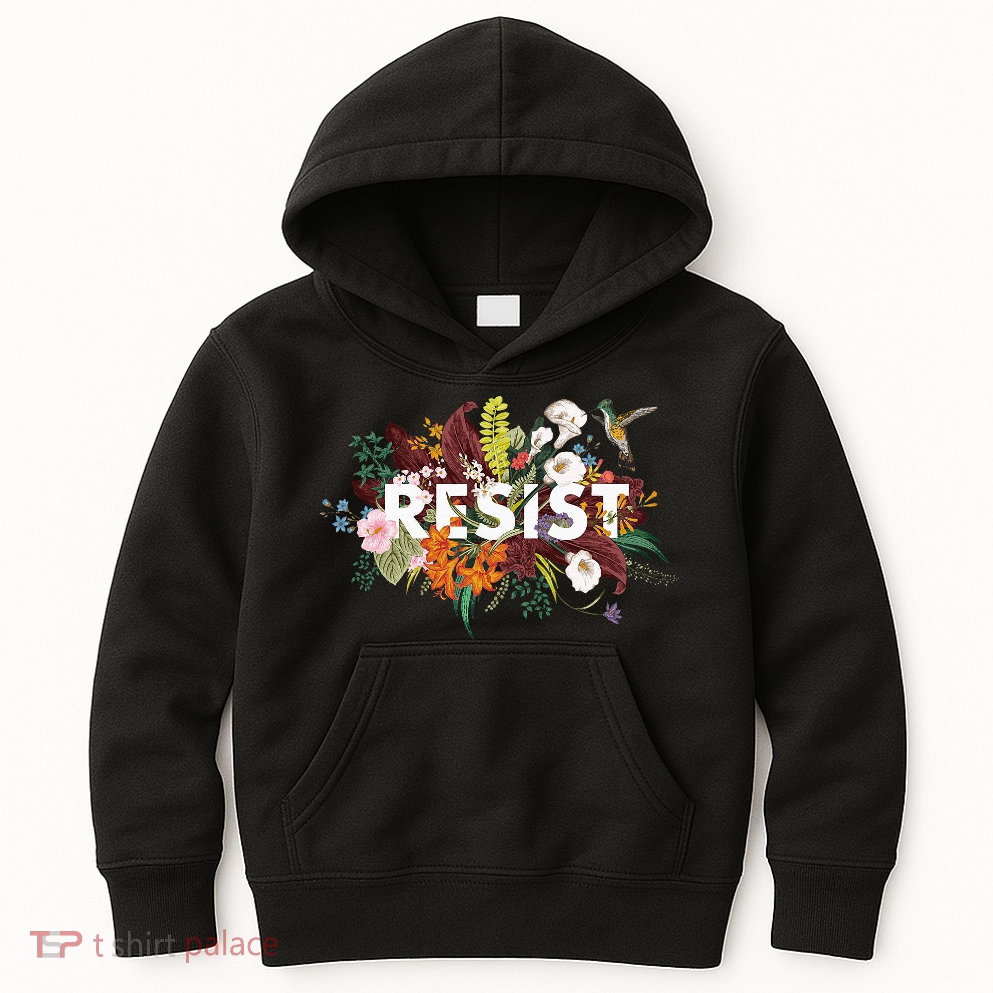Resist Floral Anti Trump Political Protest Kids Hoodie