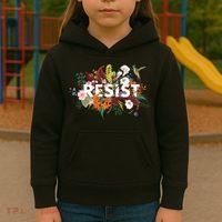 Resist Floral Anti Trump Political Protest Kids Hoodie thumb 3