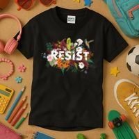 Resist Floral Anti Trump Political Protest Kids T-Shirt thumb 3