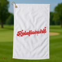 Relationshit Funny Anti Valentine Golf Towel thumb 1