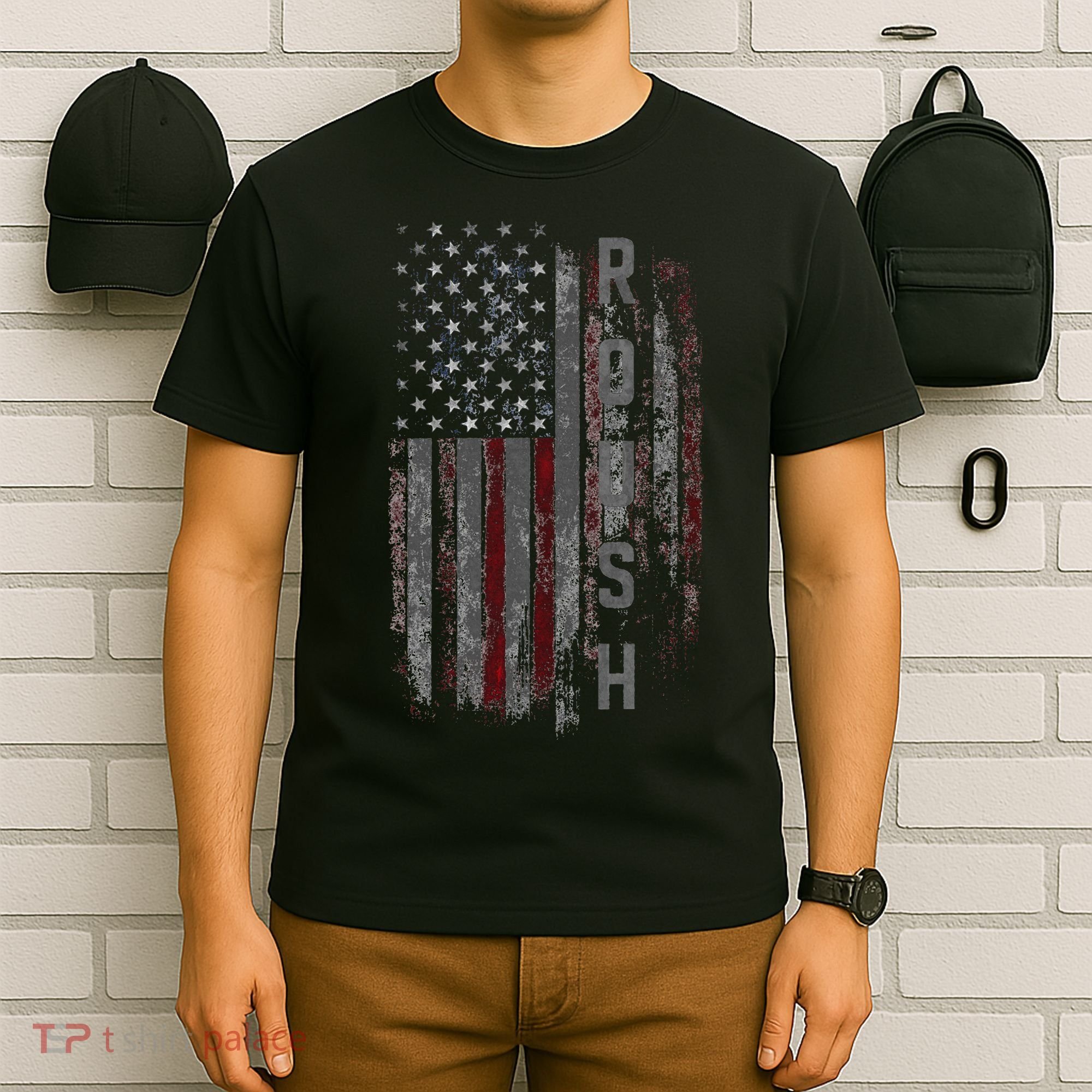 Roush Family American Flag T-Shirt
