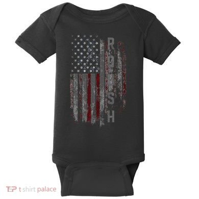 Roush Family American Flag Baby Bodysuit