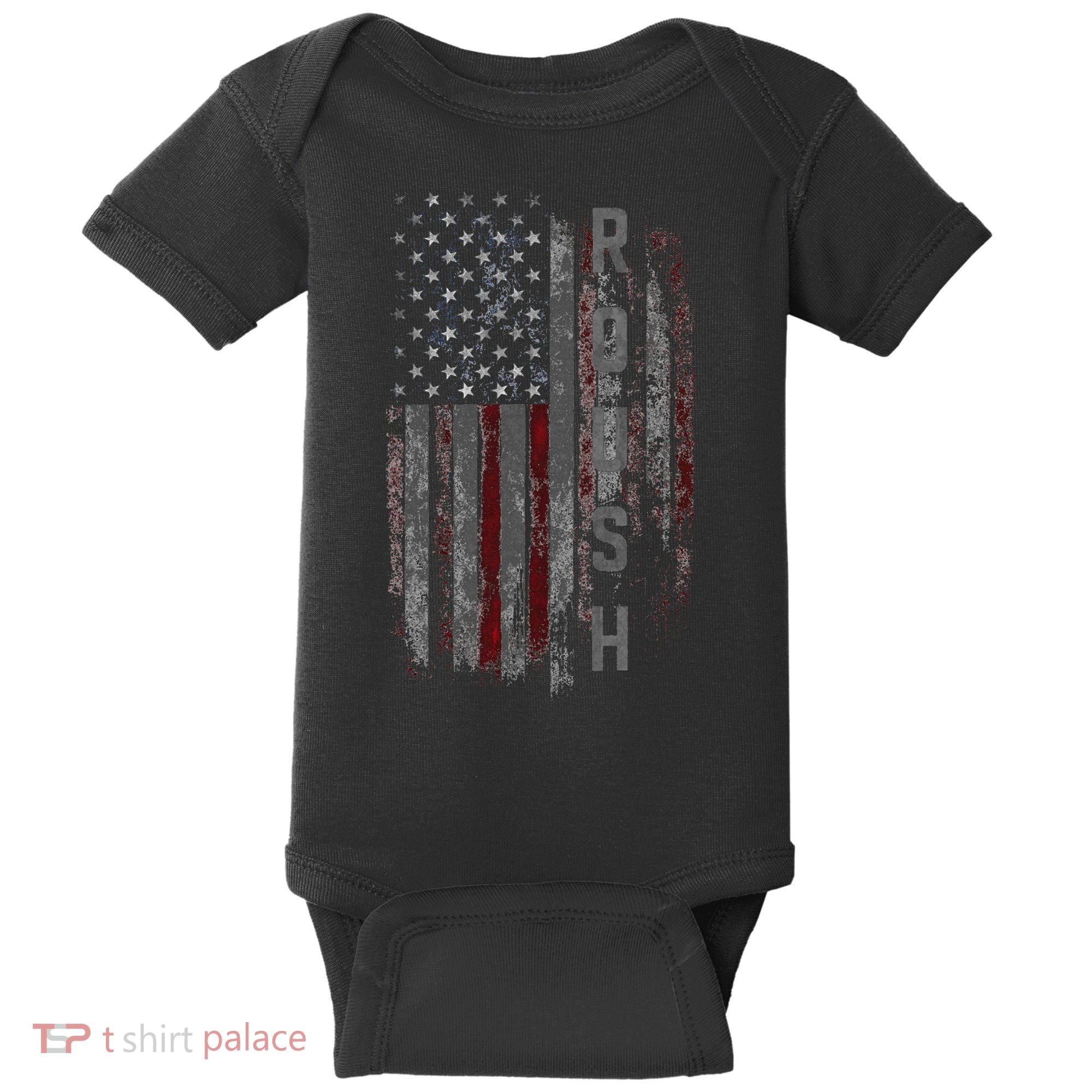 Roush Family American Flag Baby Bodysuit