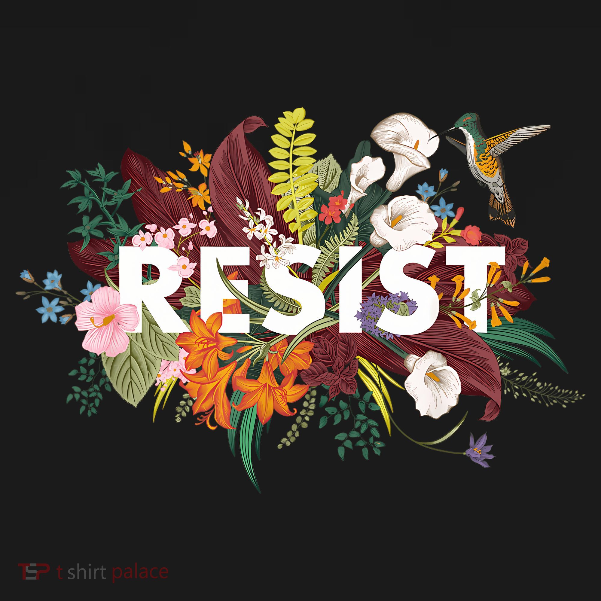 Resist Floral Anti Trump Political Protest Coaster