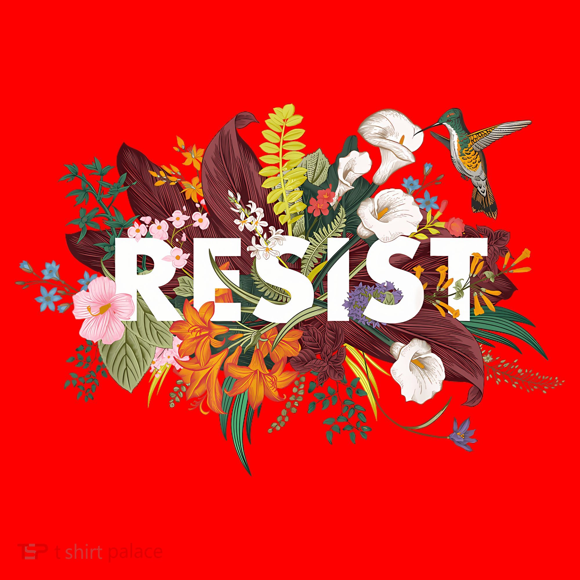 Resist Floral Anti Trump Political Protest Santa Hat