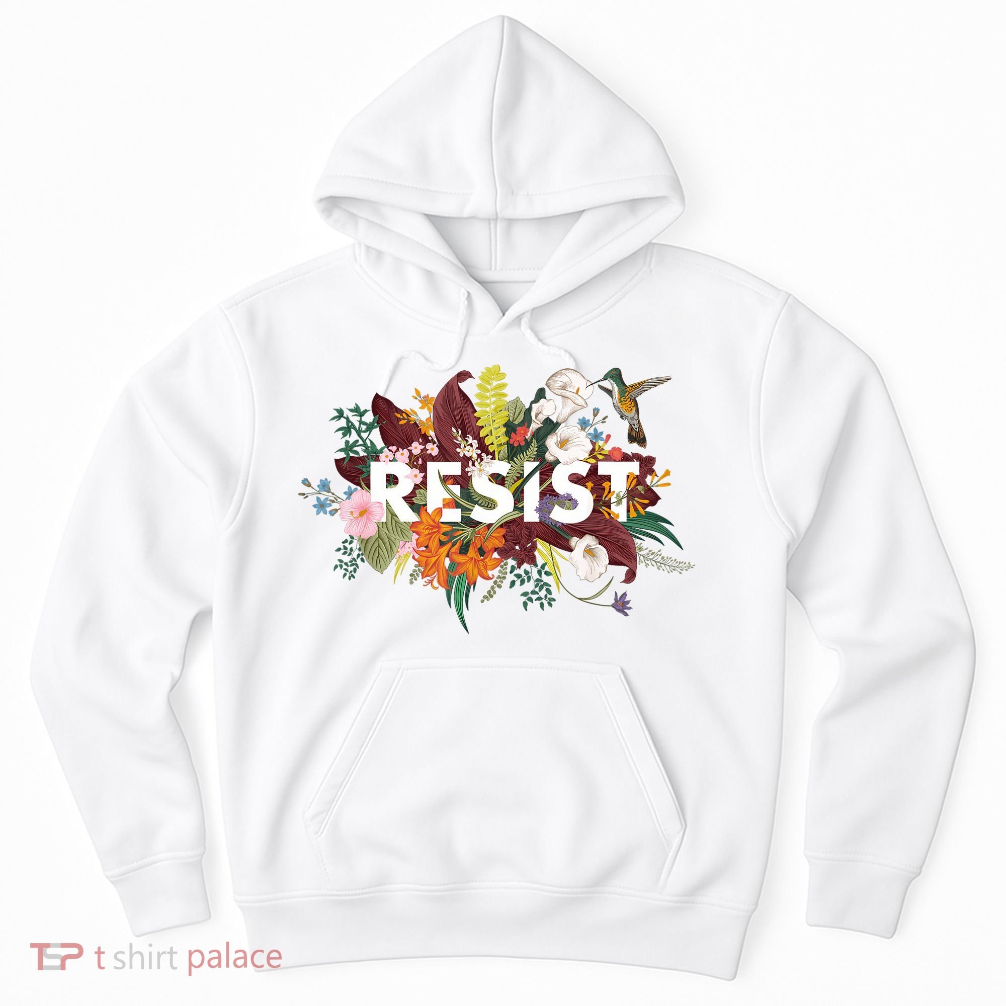 Resist Floral Anti Trump Political Protest Hoodie