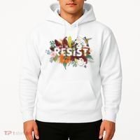 Resist Floral Anti Trump Political Protest Hoodie thumb 2