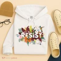 Resist Floral Anti Trump Political Protest Hoodie thumb 4