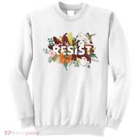 Resist Floral Anti Trump Political Protest Sweatshirt thumb 0