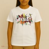 Resist Floral Anti Trump Political Protest T-Shirt thumb 4