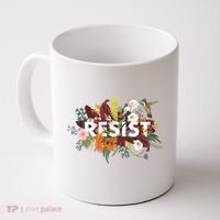 Resist Floral Anti Trump Political Protest Coffee Mug thumb 0