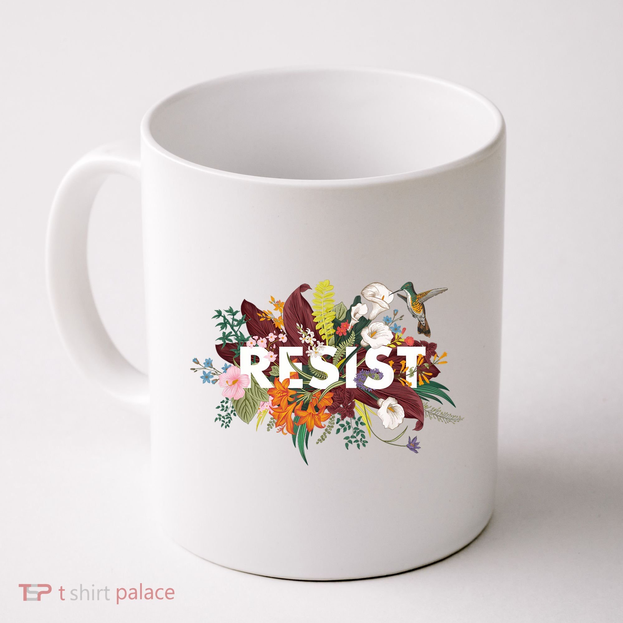 Resist Floral Anti Trump Political Protest Coffee Mug