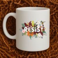 Resist Floral Anti Trump Political Protest Coffee Mug thumb 2