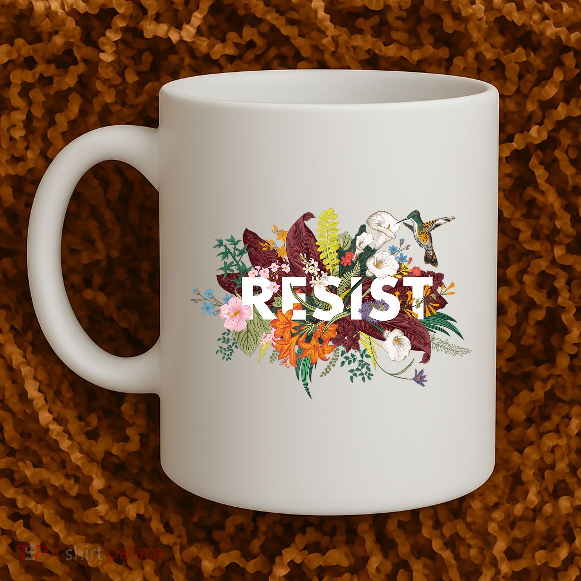 Resist Floral Anti Trump Political Protest Coffee Mug