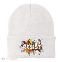 Resist Floral Anti Trump Political Protest Beanie thumb 0