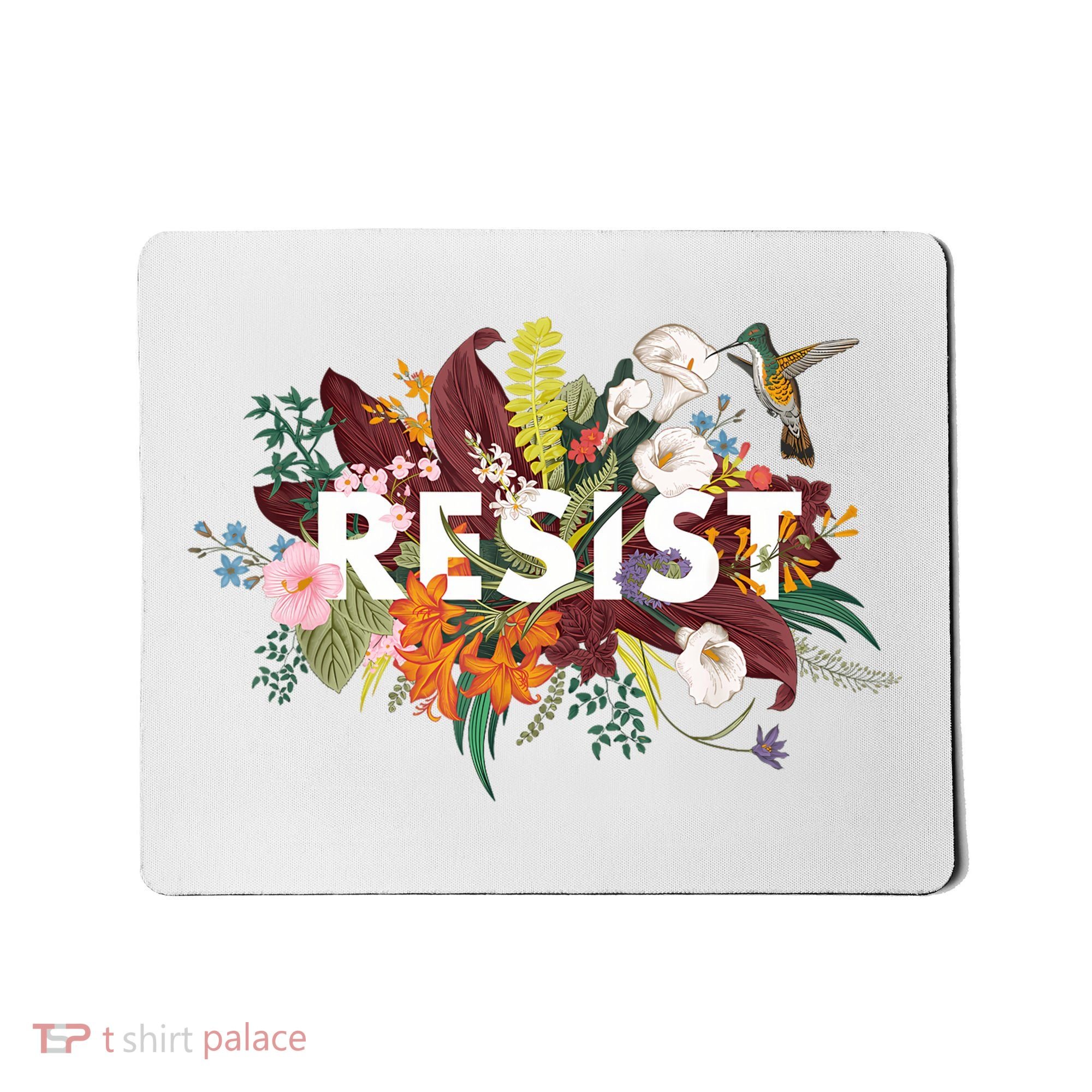 Resist Floral Anti Trump Political Protest Mousepad