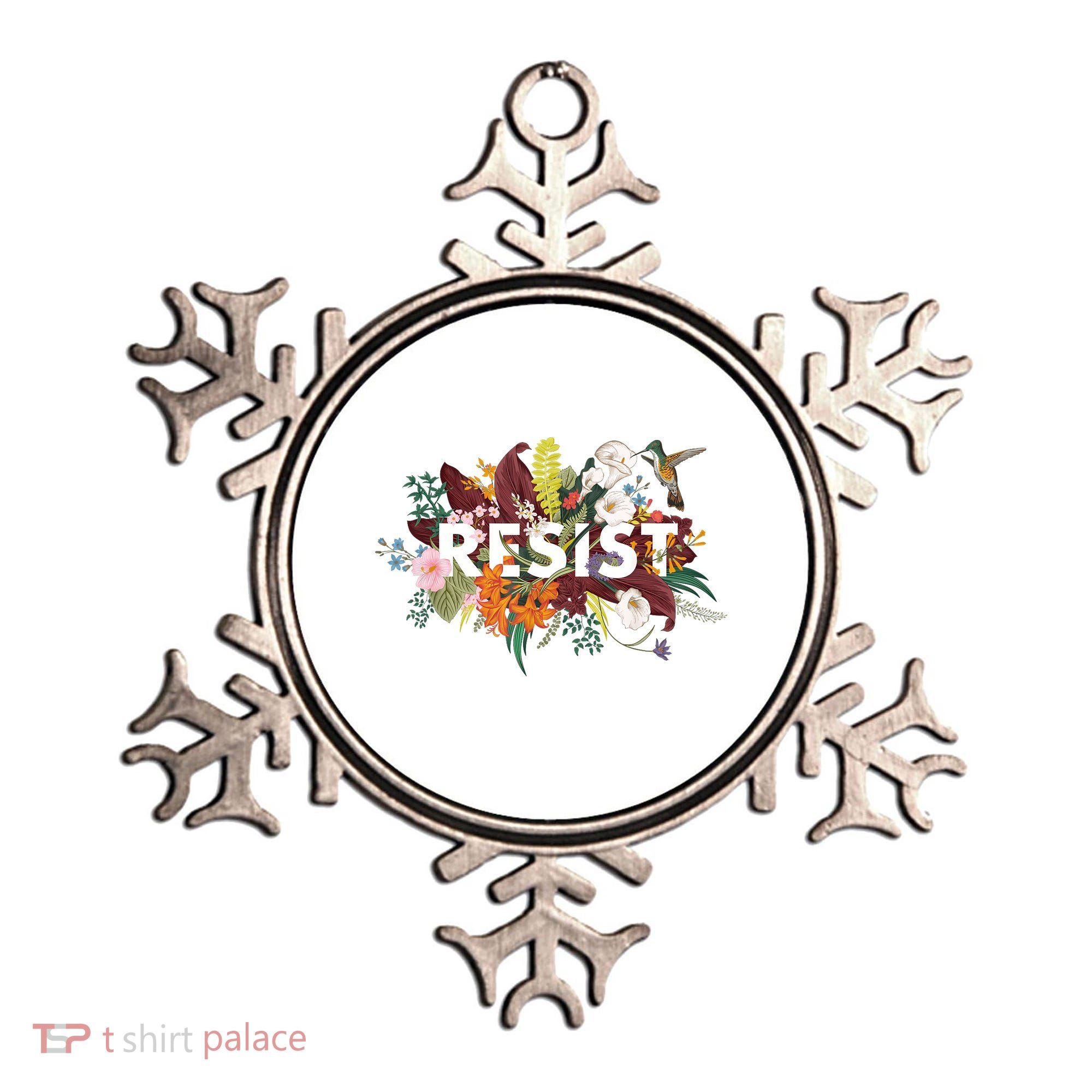 Resist Floral Anti Trump Political Protest Ornament