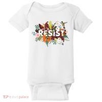 Resist Floral Anti Trump Political Protest Baby Bodysuit thumb 0