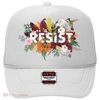 Resist Floral Anti Trump Political Protest Hat thumb 0