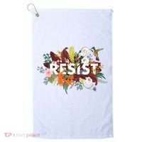 Resist Floral Anti Trump Political Protest Golf Towel thumb 0