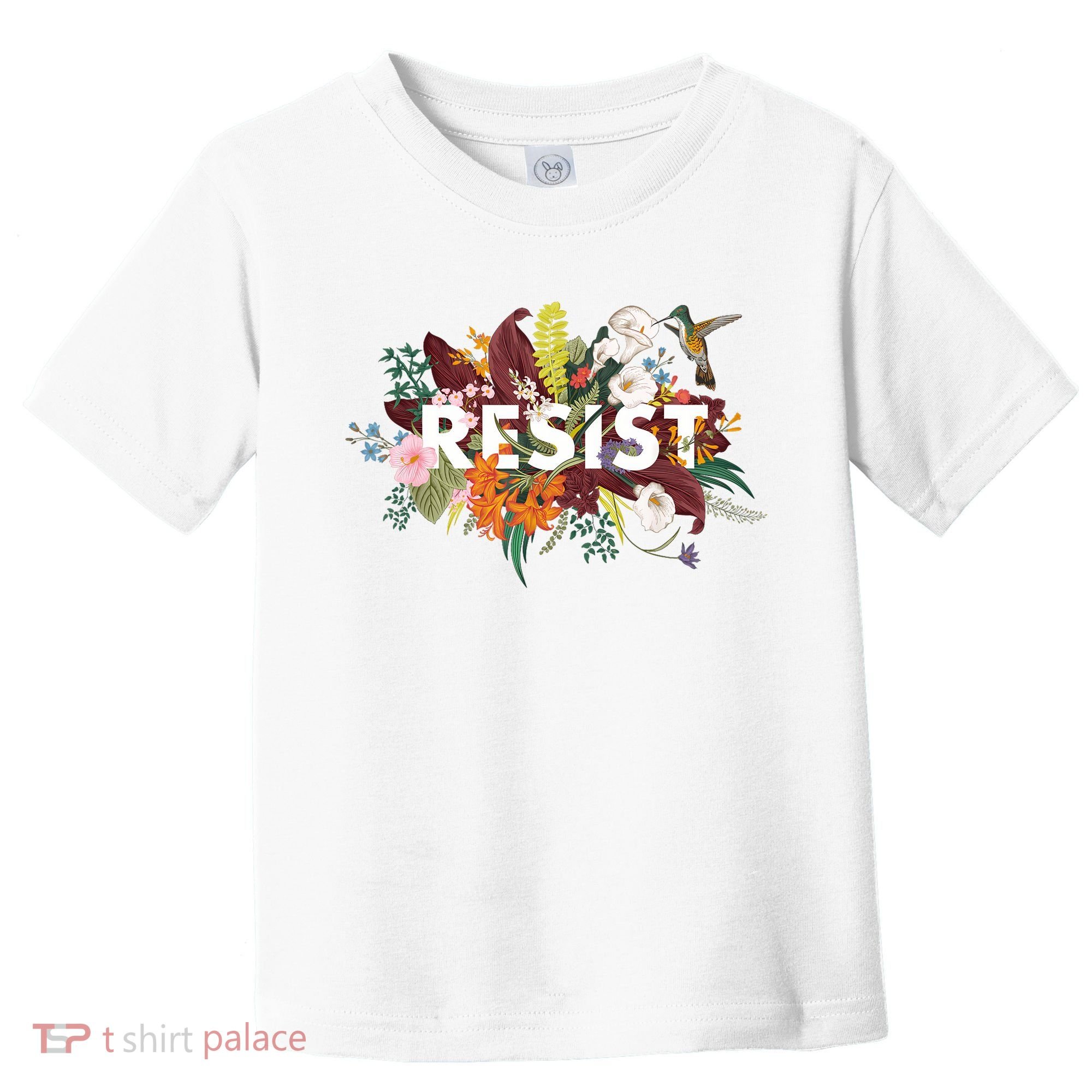Resist Floral Anti Trump Political Protest Toddler T-Shirt