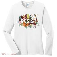 Resist Floral Anti Trump Political Protest Women's Long Sleeve Shirt thumb 0