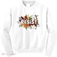Resist Floral Anti Trump Political Protest Kids Sweatshirt thumb 0