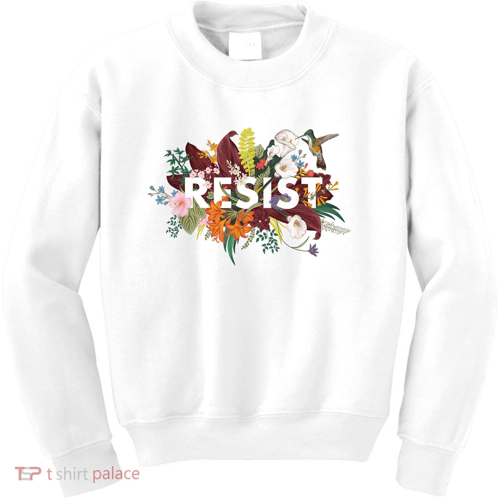 Resist Floral Anti Trump Political Protest Kids Sweatshirt