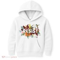 Resist Floral Anti Trump Political Protest Kids Hoodie thumb 0