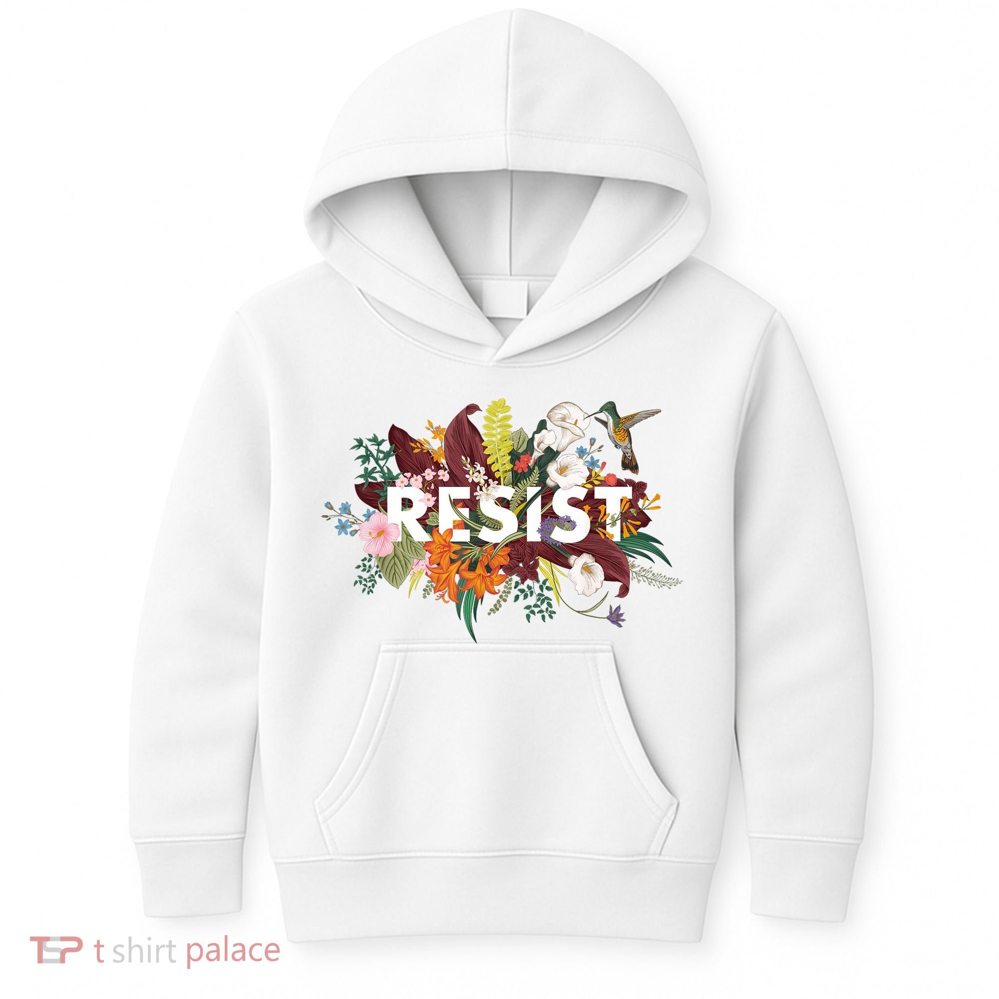 Resist Floral Anti Trump Political Protest Kids Hoodie