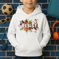 Resist Floral Anti Trump Political Protest Kids Hoodie thumb 2