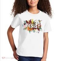 Resist Floral Anti Trump Political Protest Kids T-Shirt thumb 2