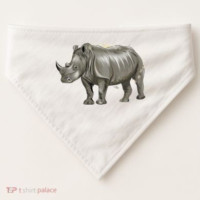 Rhinoceros From A Splash USA-Made Doggie Bandana