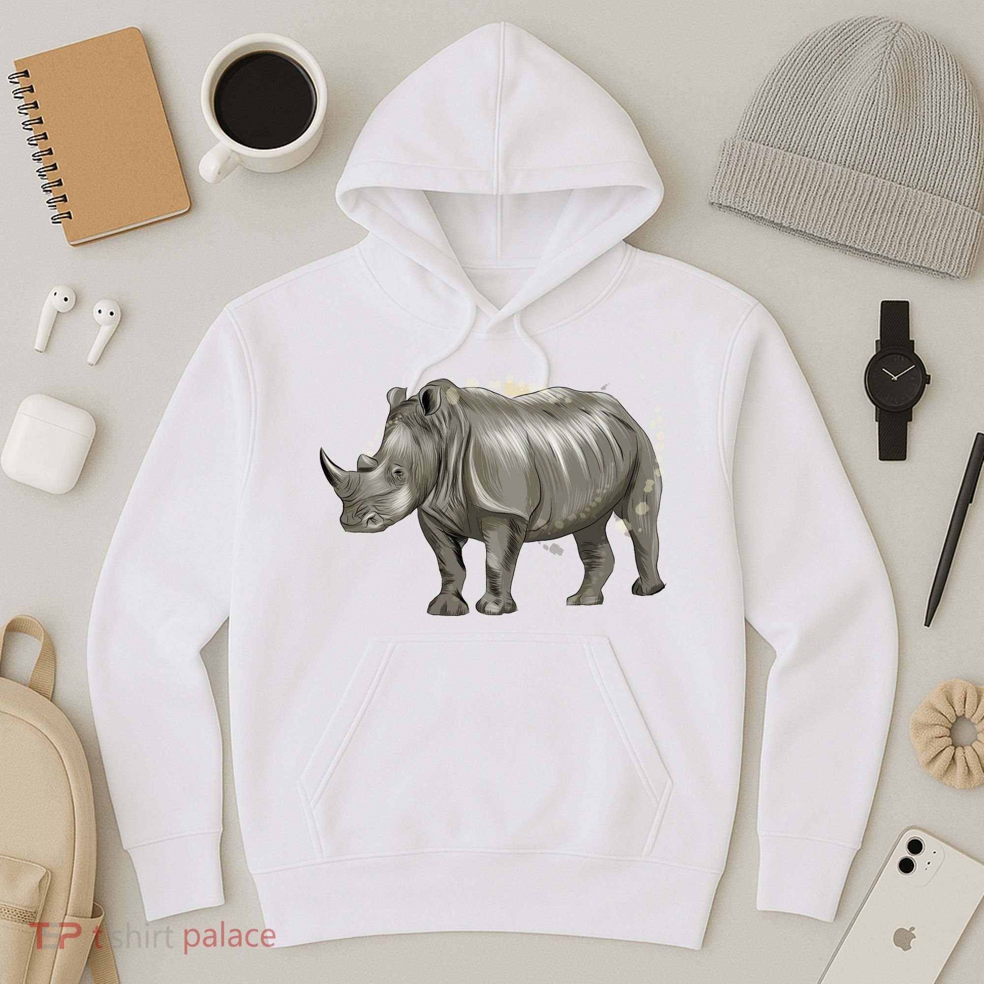 Rhinoceros From A Splash Hoodie