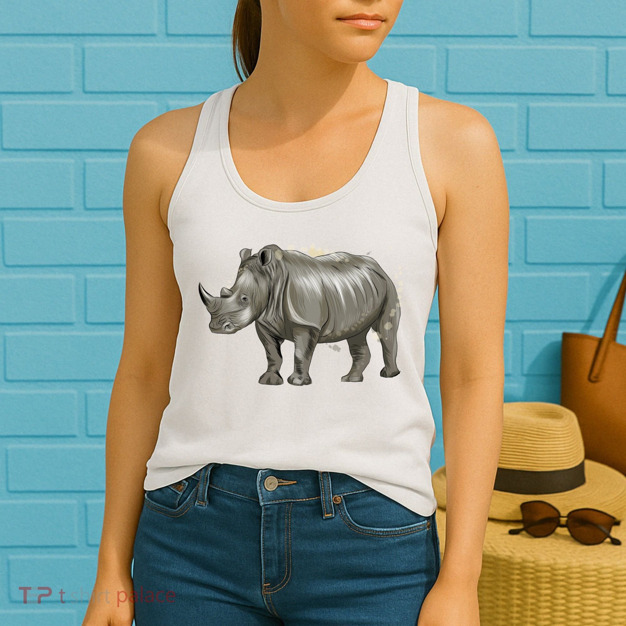 Rhinoceros From A Splash Women's Tank Top