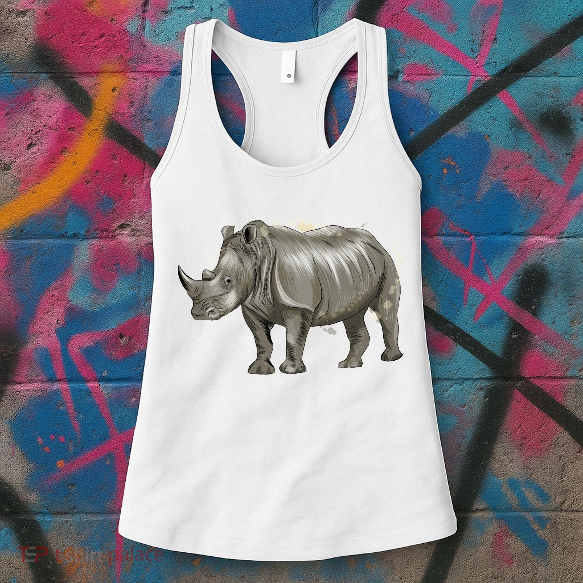 Rhinoceros From A Splash Women's Tank Top