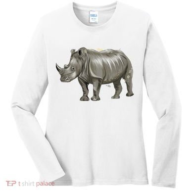 Rhinoceros From A Splash Women's Long Sleeve Shirt