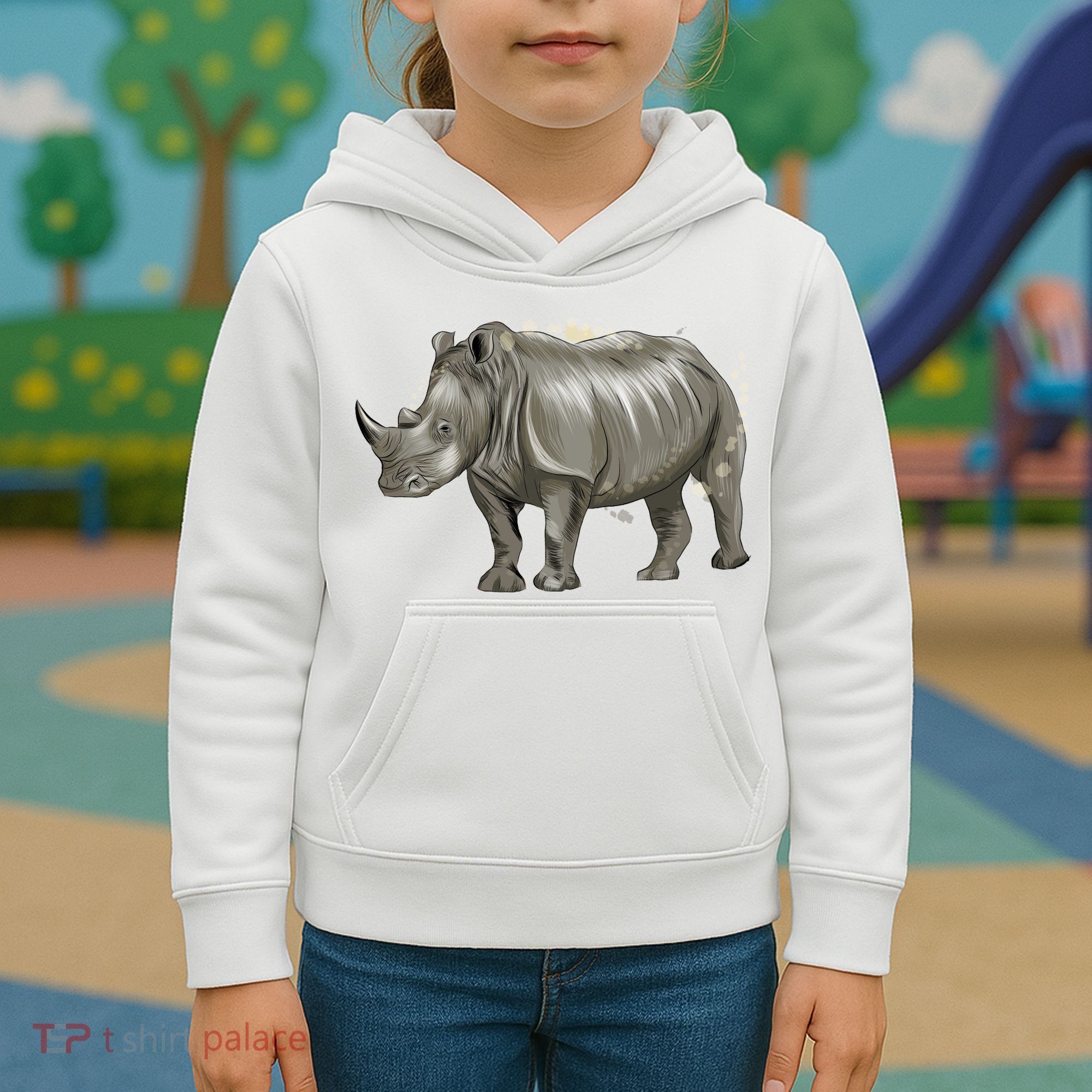 Rhinoceros From A Splash Kids Hoodie