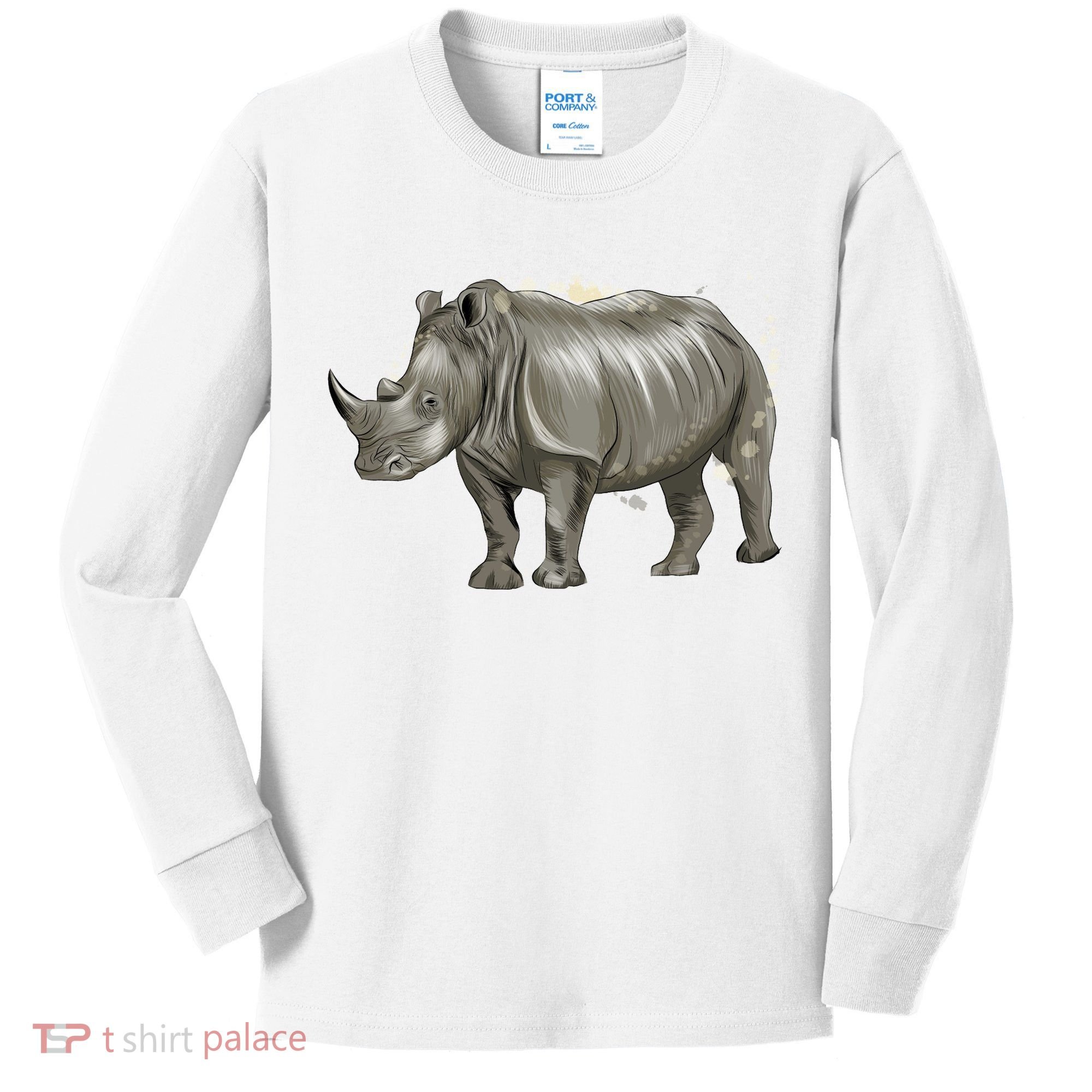 Rhinoceros From A Splash Kids Long Sleeve Shirt