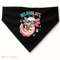 Relaxolotl Funny Axolotl Relax  USA-Made Doggie Bandana thumb 0
